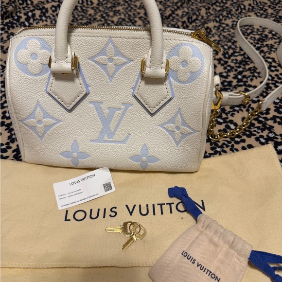 Louis Vuitton Handbags - Louis Vuitton White & Light Blue Alma BB Satchel